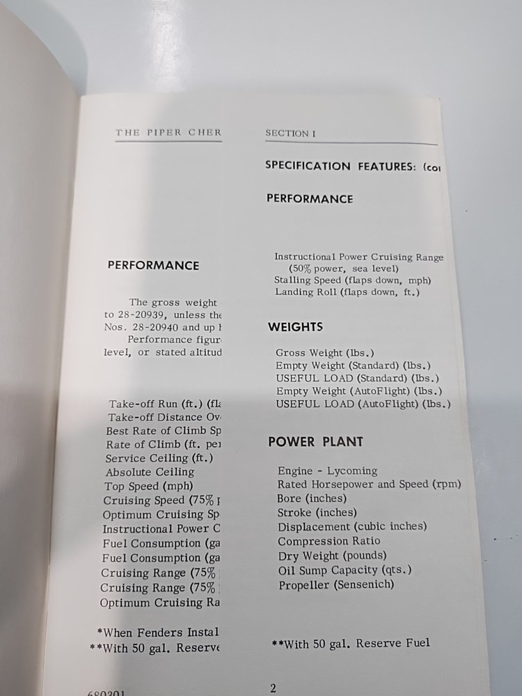 Piper Cherokee 140 Owner's Handbook
