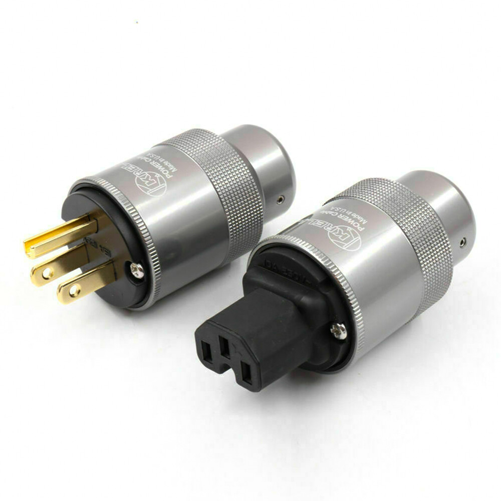 Aluminium Shell Gold Plated Conductor US/EU Version Power Cable Plug Connector