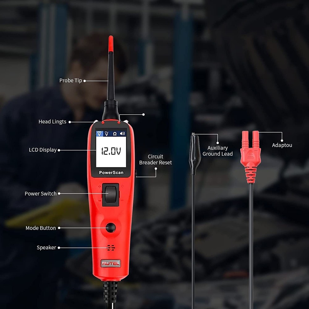 Autel PowerScan PS100 Electrical Diagnostic 12V/24V AVOmeter Circuit Tester Tool