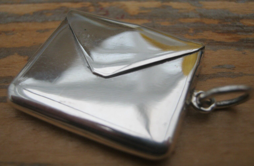Edwardian Style Hallmarked Sterling Silver Envelope Stamp Case Box Holder