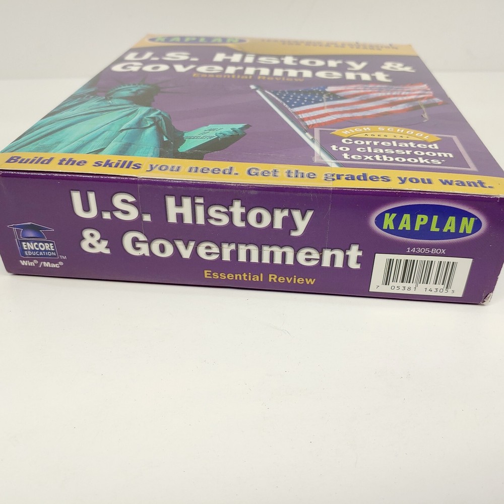 Vintage Kaplan US History & Government Essential Review PC Software Program 2001