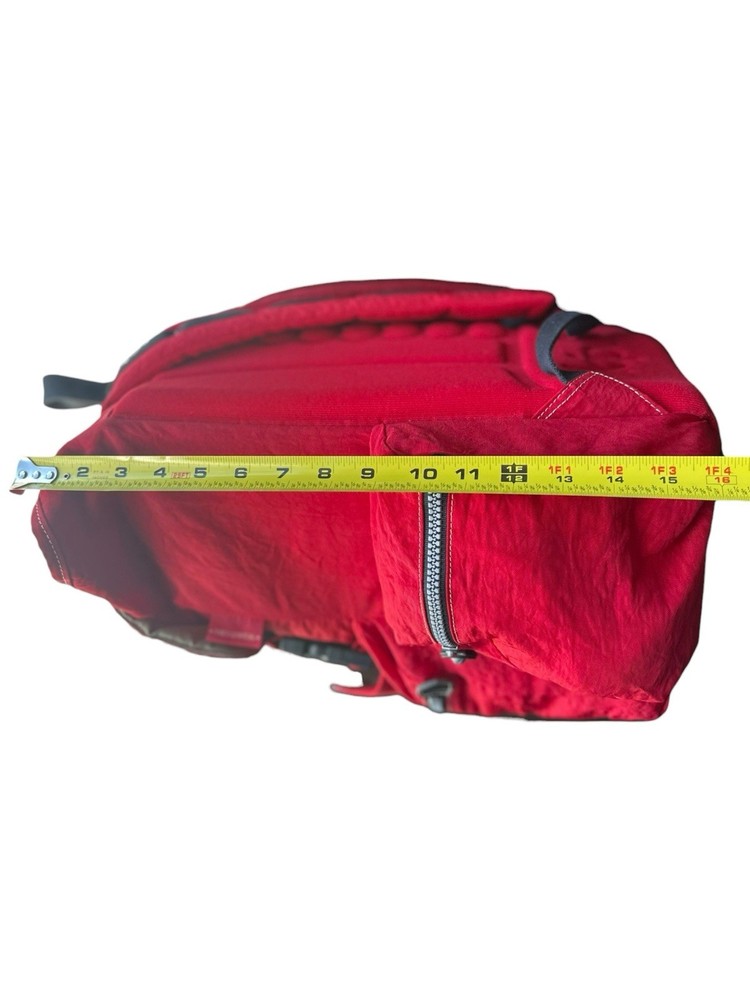 VTG 90’s Kipling Red Nylon Backpack Large Flap Buckle Drawstring Padded Back