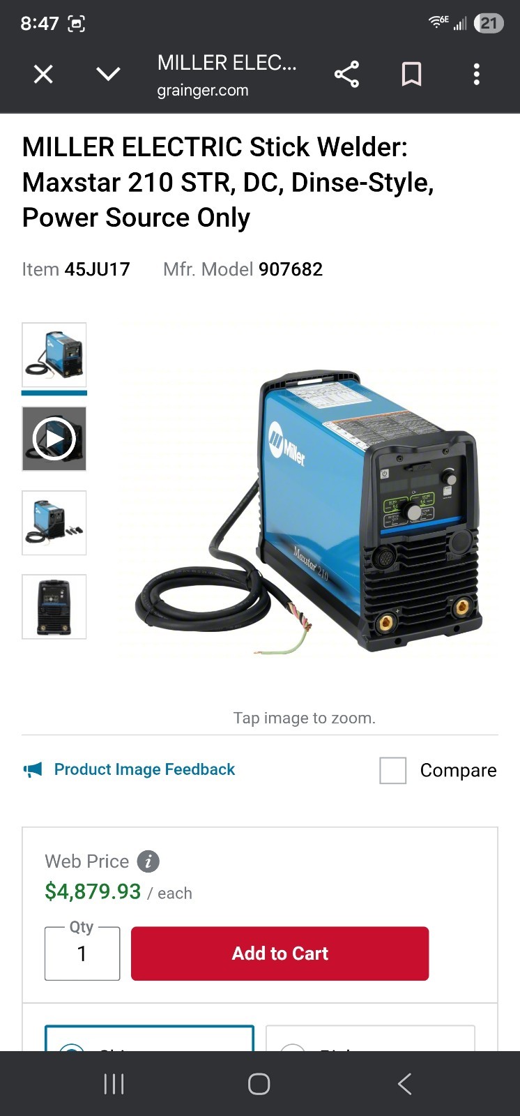 Miller Maxstar® 210 STR TIG/Stick Welder 907682