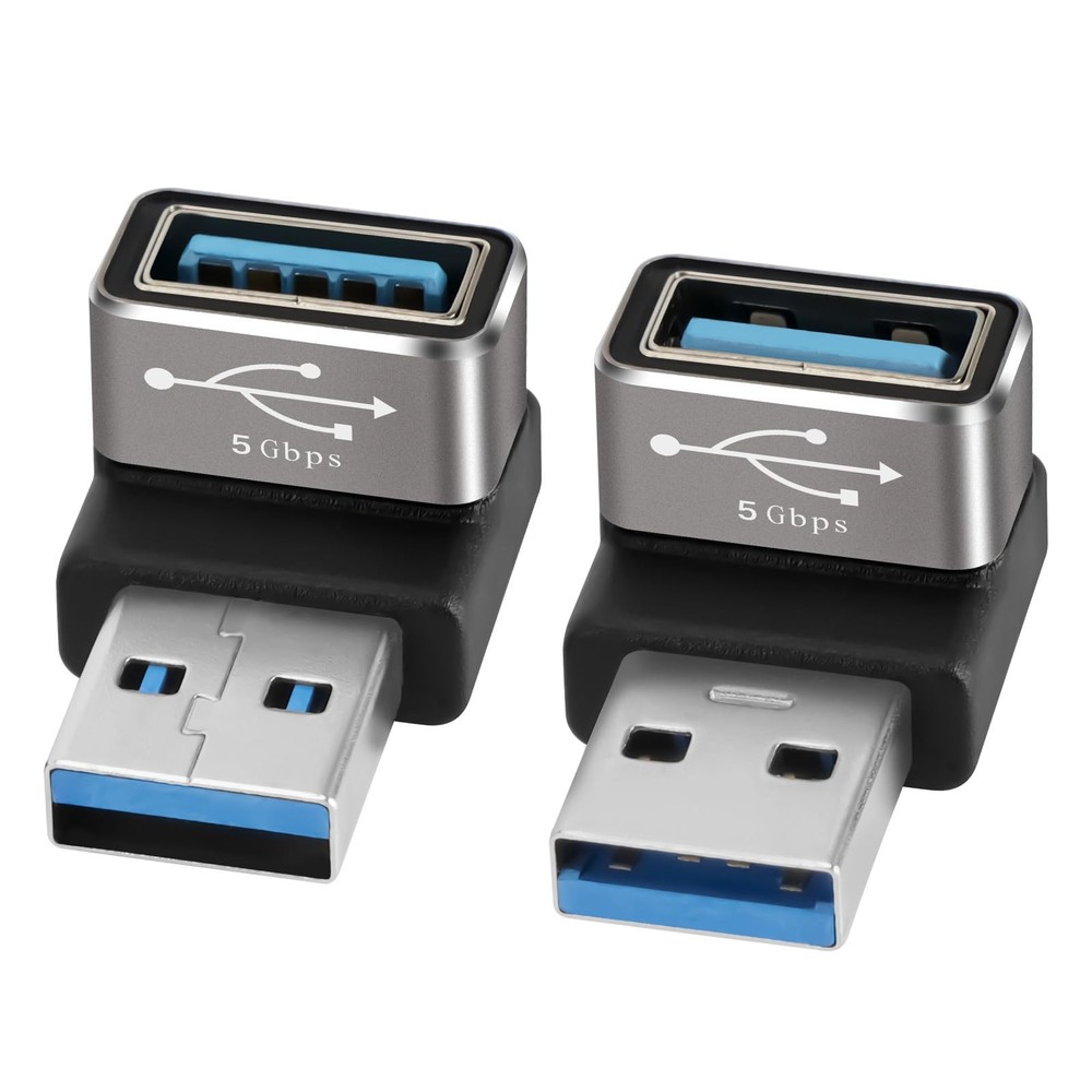 90 Degree USB 3.0 Adapter 2 Pack, (Up and Down) 2 Up Down Angle