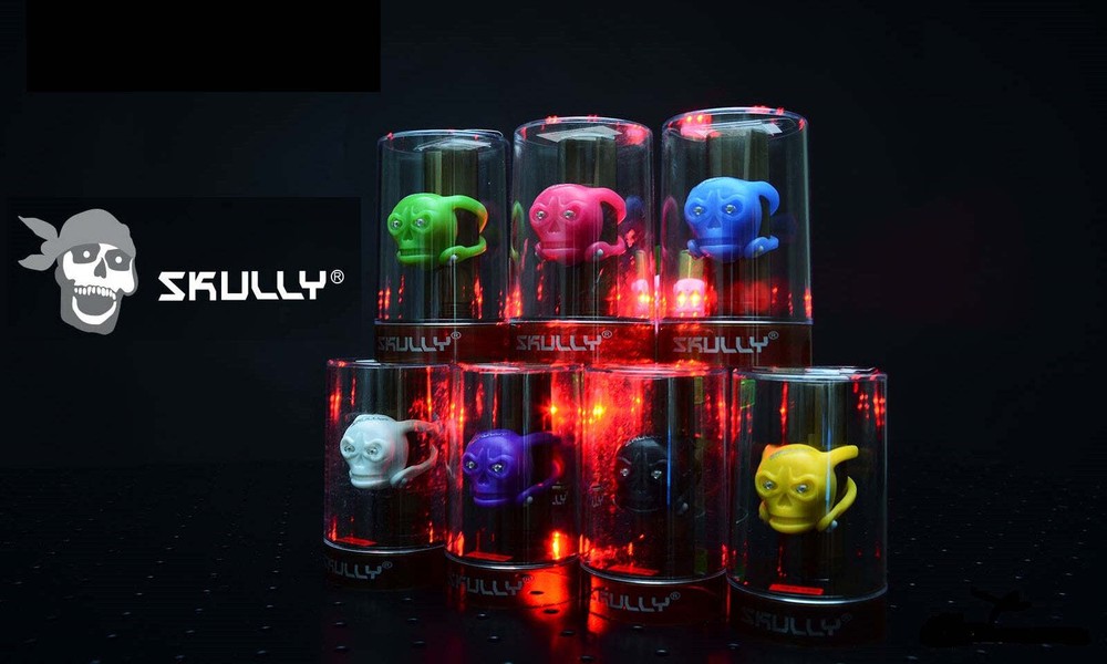 SKULLY CLIP-ON SKULL LED FRONT / REAR LIGHT MULTICOLOR NEW