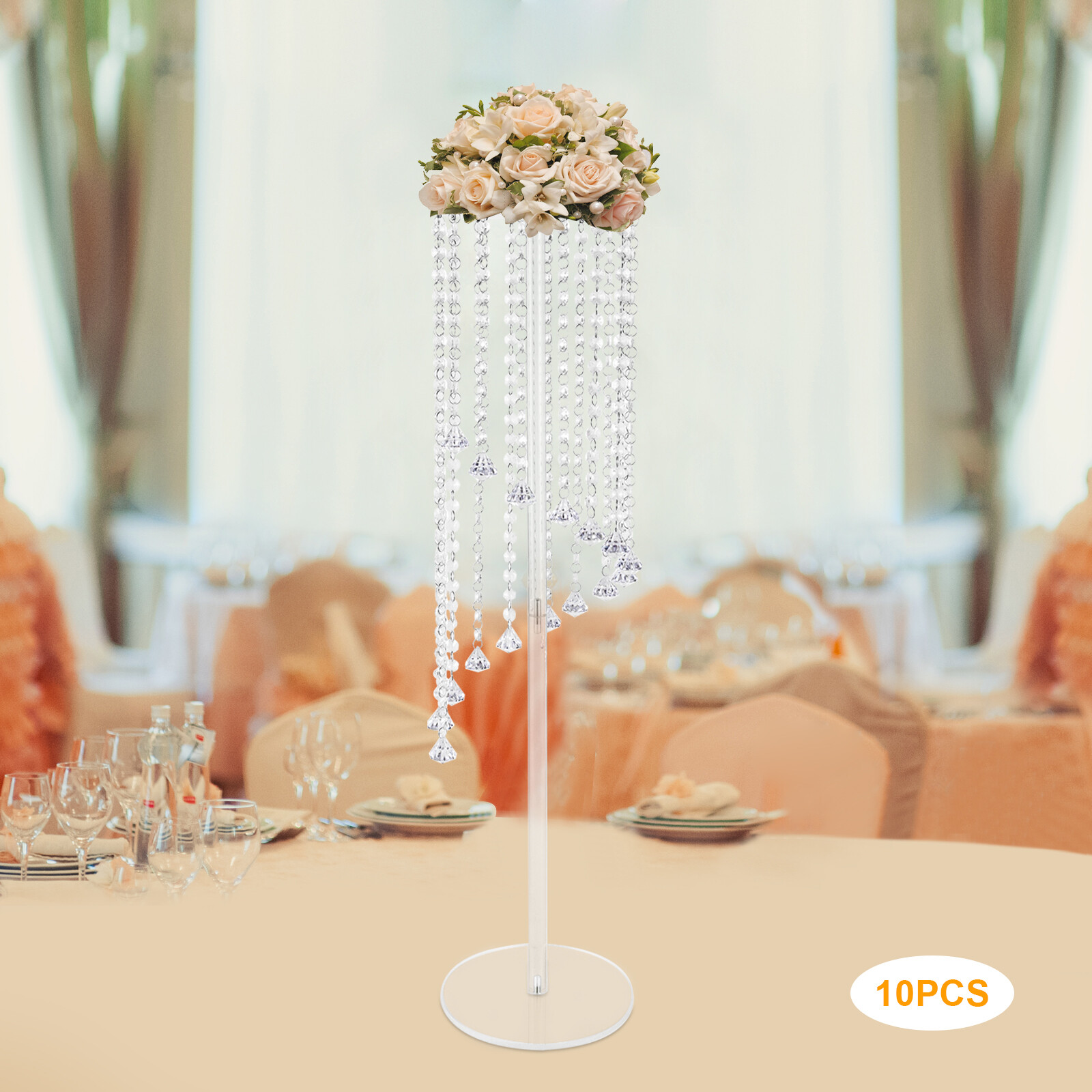 10* Crystal Flower Stand Wedding Centerpieces For Tables 80cm Tall Flower Stand
