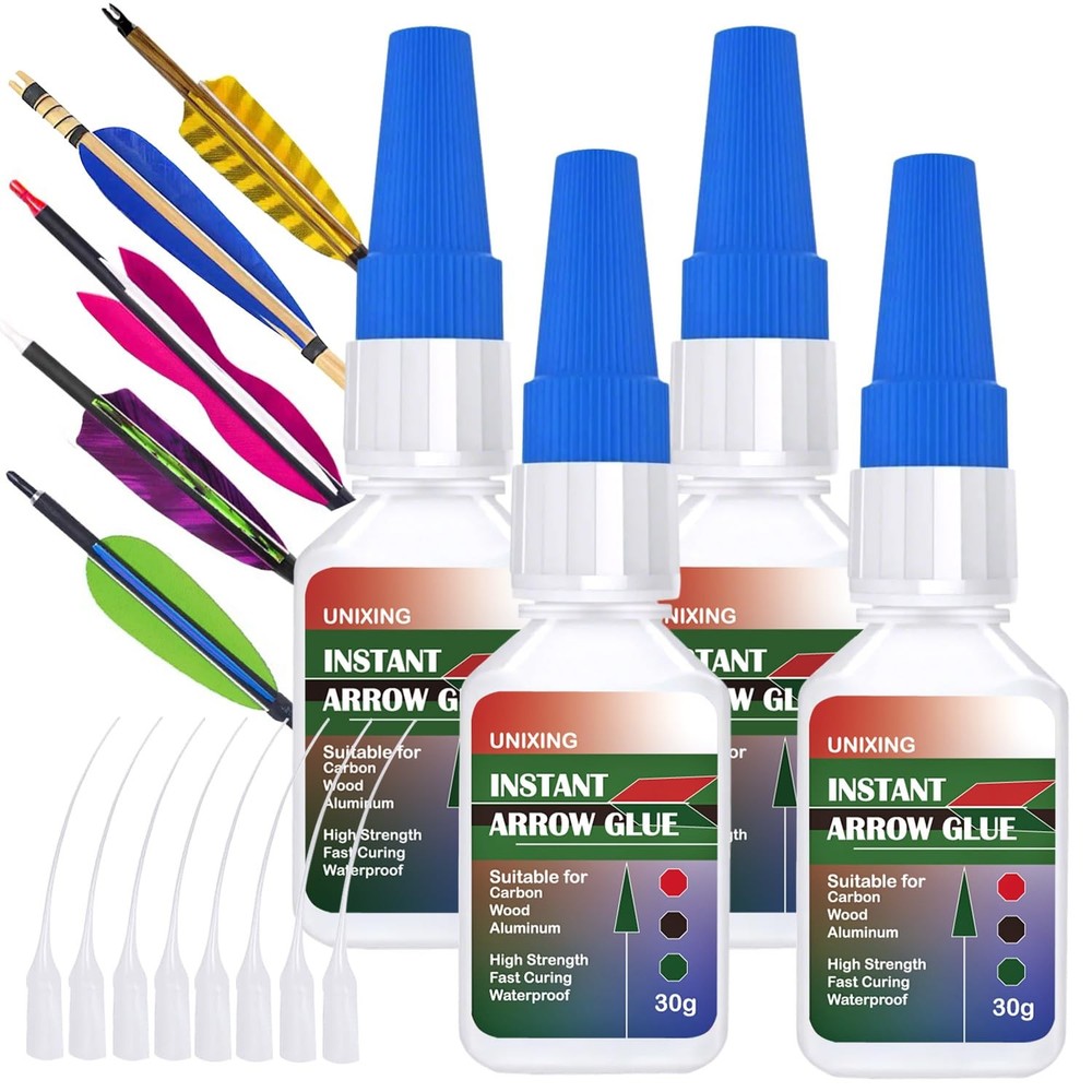 4 Pack Arrow Glue, Fast Curing Fletching Insert Clear Adhesive for...