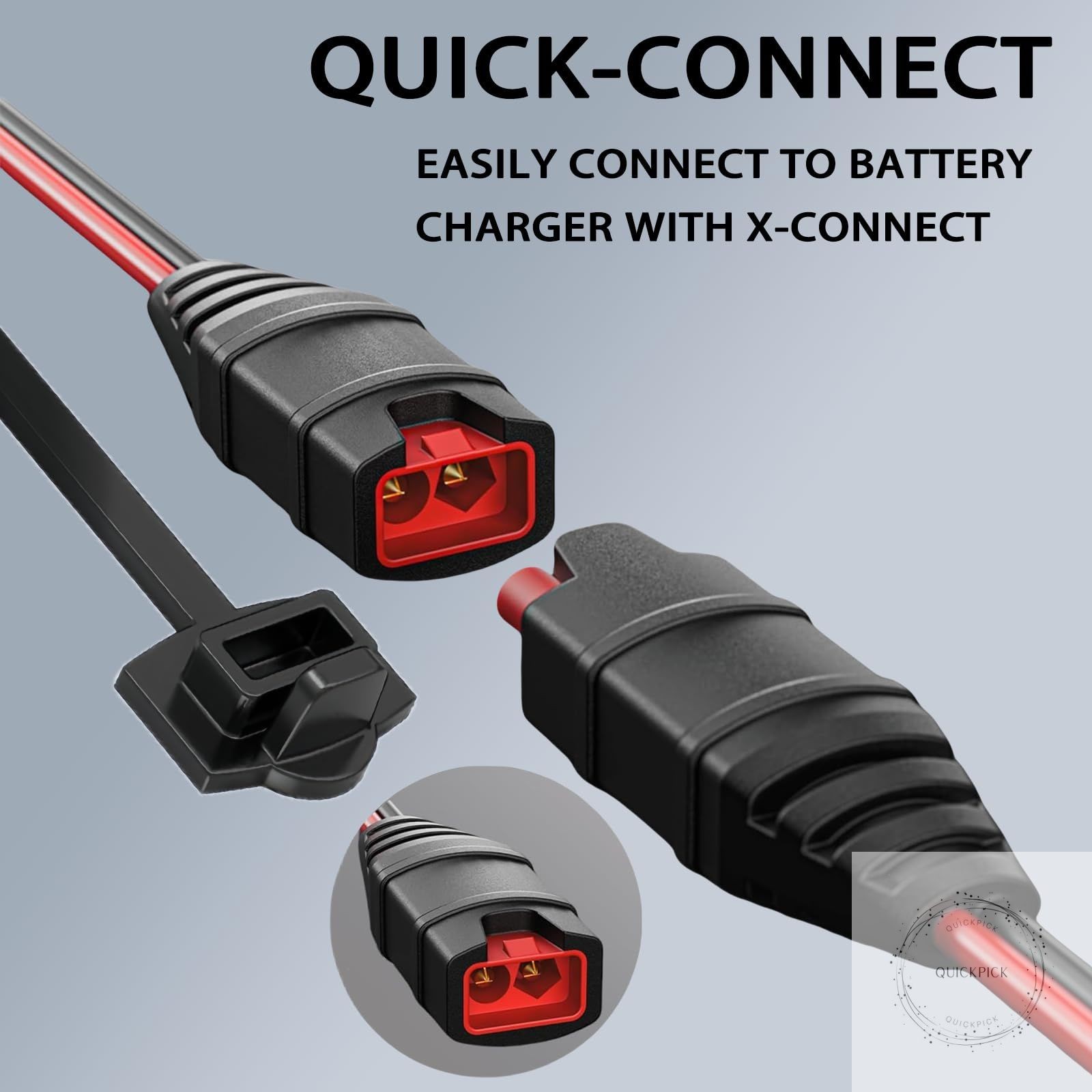 2 Pack GC008 X-Connect fit for NOCO Battery Charger Accessories Cables,M10 3/8in