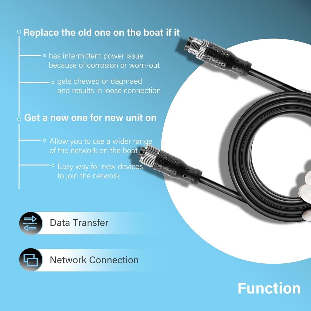 for Lowrance NMEA 2000 6 Meter Backbone Drop Extension Marine Network Cable
