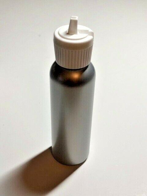 Silver PET Empty Plastic Bottle. 2 oz with Flip Top Dispensing Cap. 10 PACK