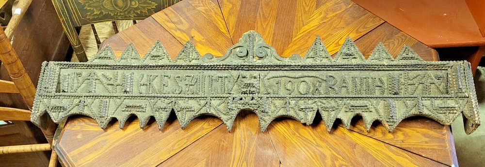 TRAMP ART WINDOW VALANCE 1908 UNUSUAL