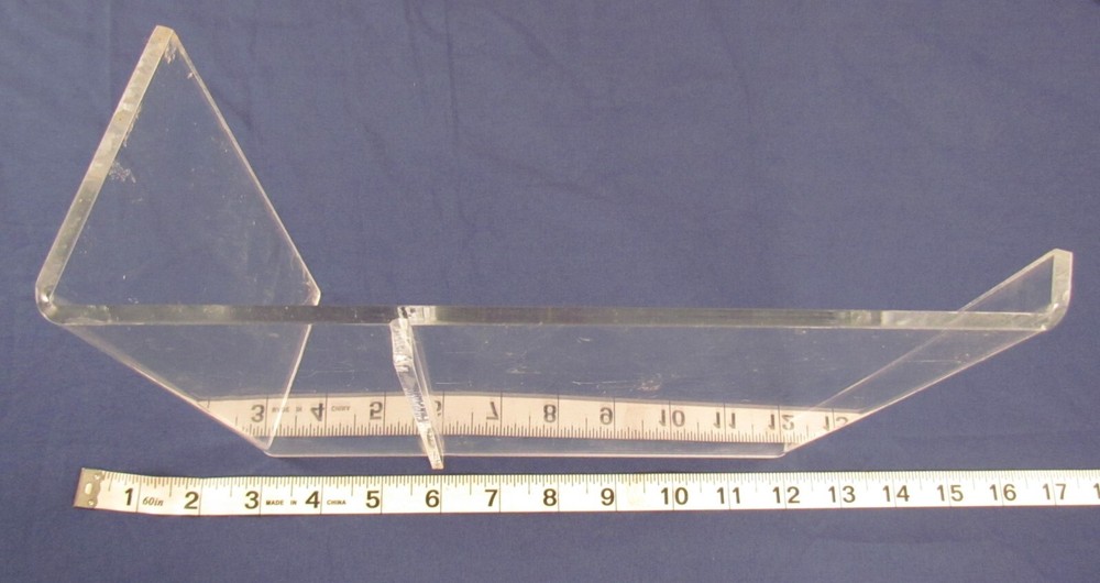 Single Pre-Owned 3" Acrylic Plexiglass Shoe Pair Angled Riser Display Stand PC6