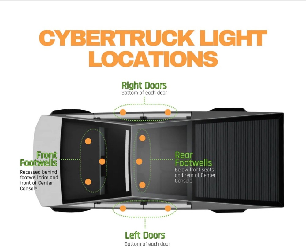 Tesla Cybertruck Interior Ultrabright Lights