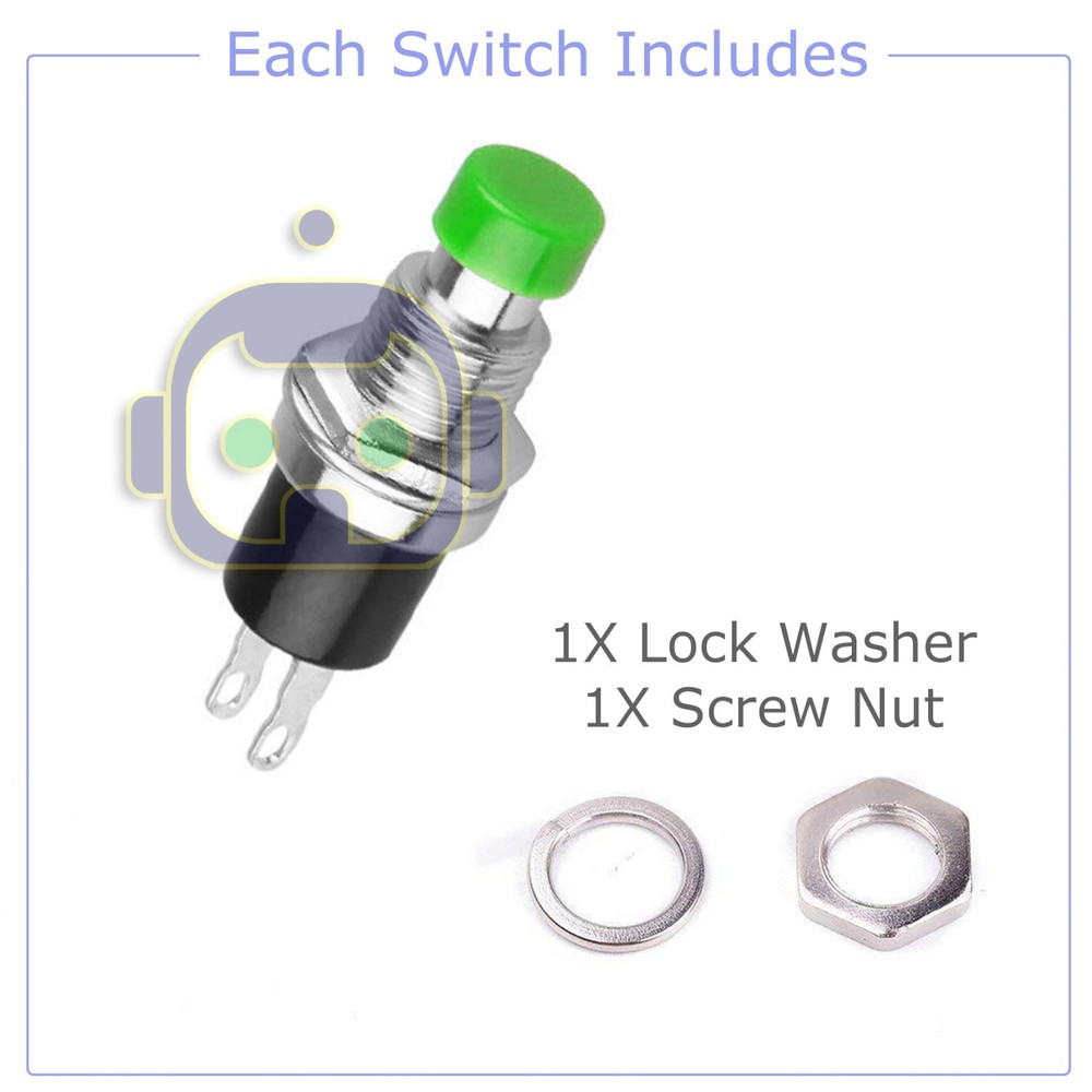 5 x Momentary Push Button Small Switch Power DC 50V 0.5A Color Knob Panel Click