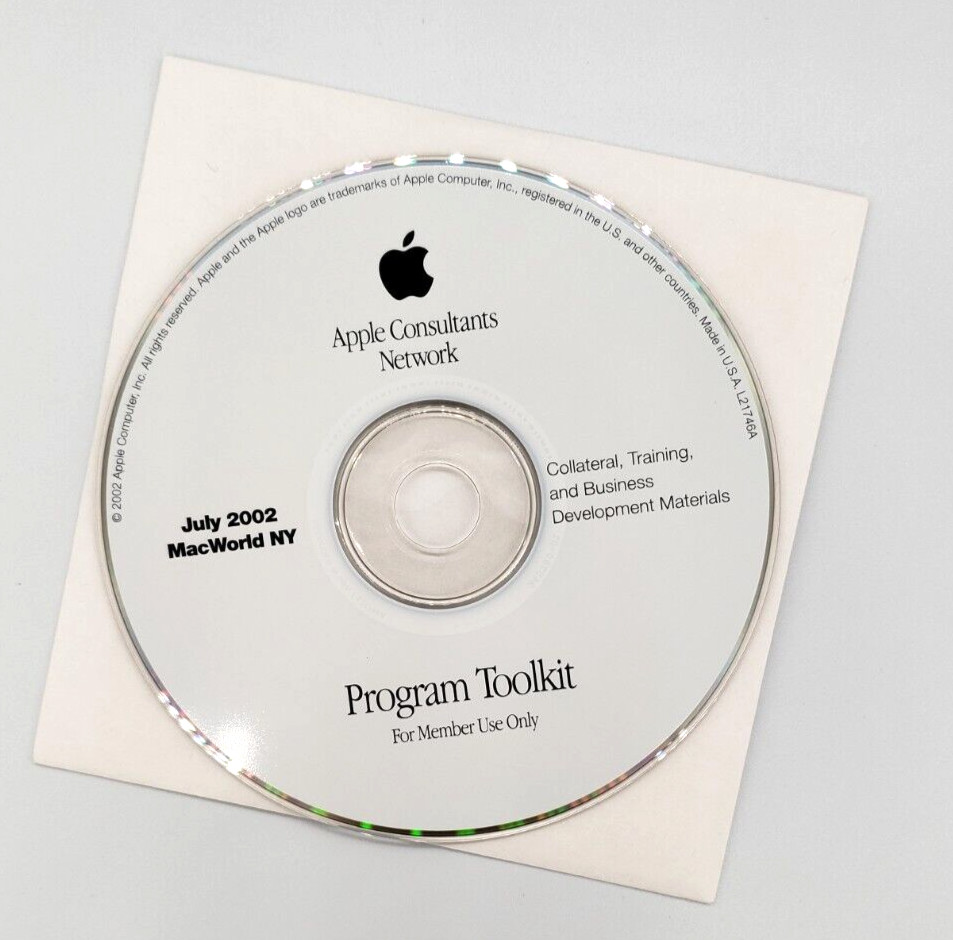 Apple Computer July 2002 Consultants Network Program Toolkit MacWorld NY