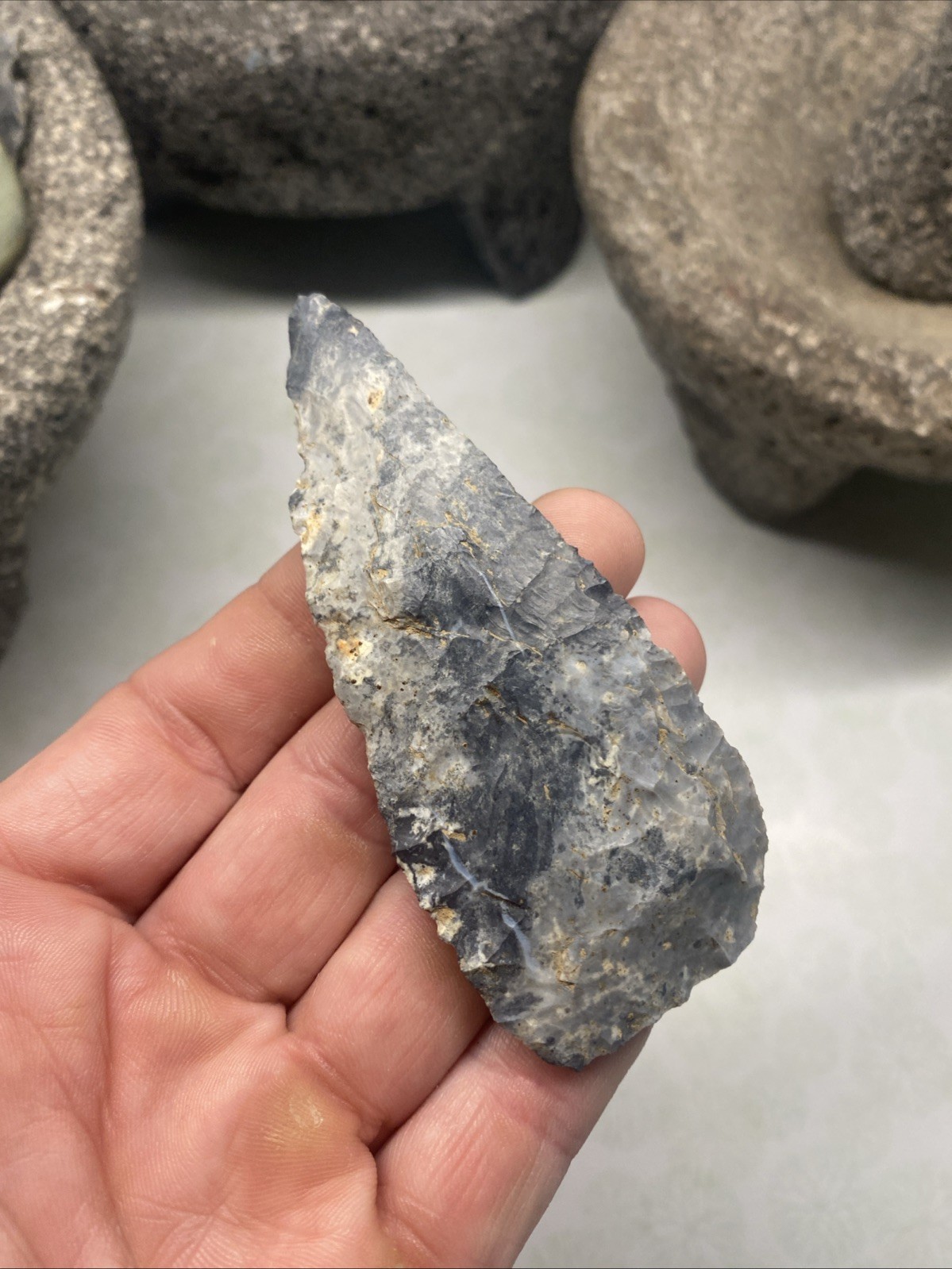 MLC s8257 3 7/8” Coshocton Archaic Cobbs Knife Arrowhead Ohio Stone Artifact