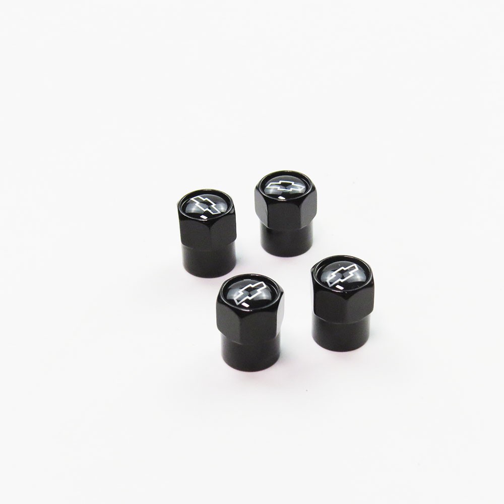 Compatible with Chevy Black 4Pcs Tire Valve Stem Caps Black Anodized Aluminum