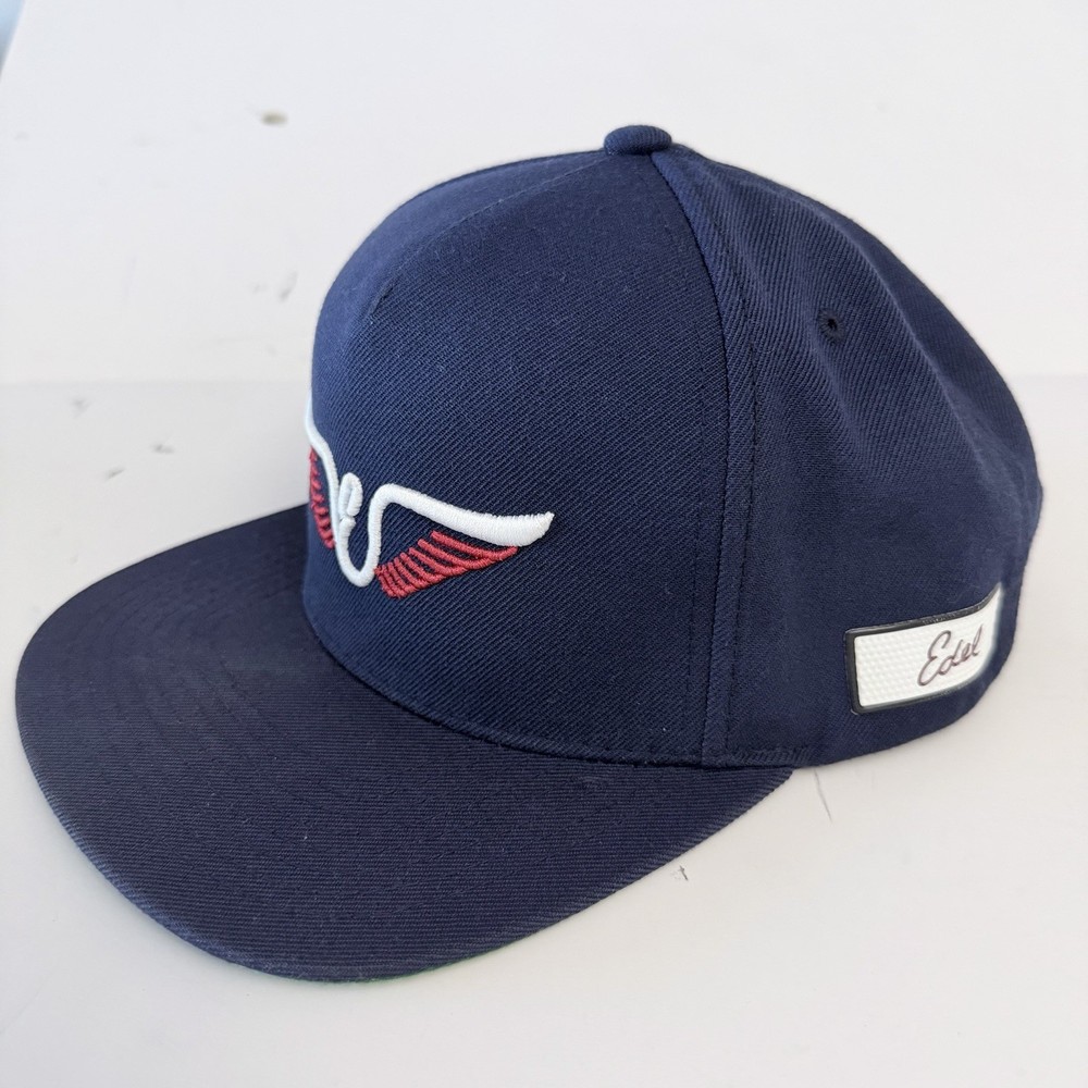 Edel Golf Wings Adjustable Blue SnapBack Hat Cap Embroidered Flat Brim