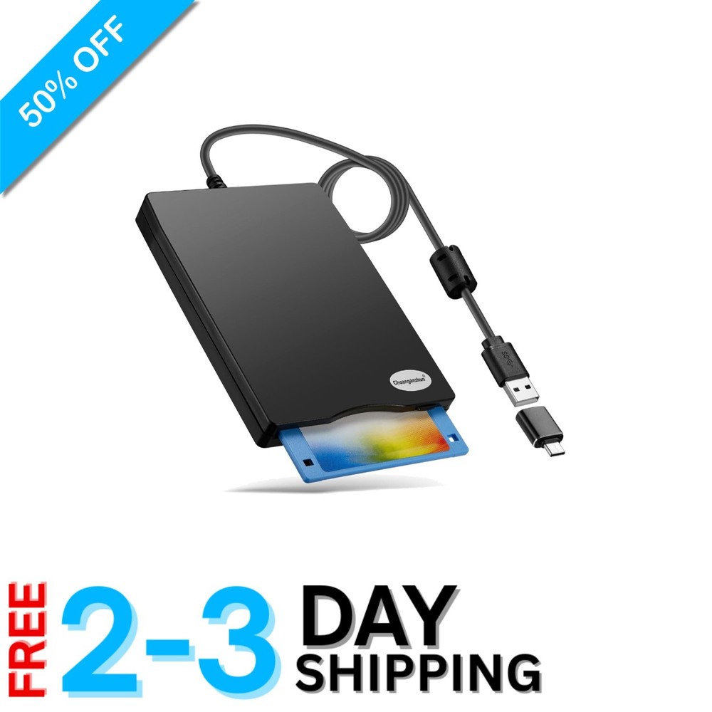 Plug and Play 3.5 Inch USB Floppy Reader, External Drive for Windows Access