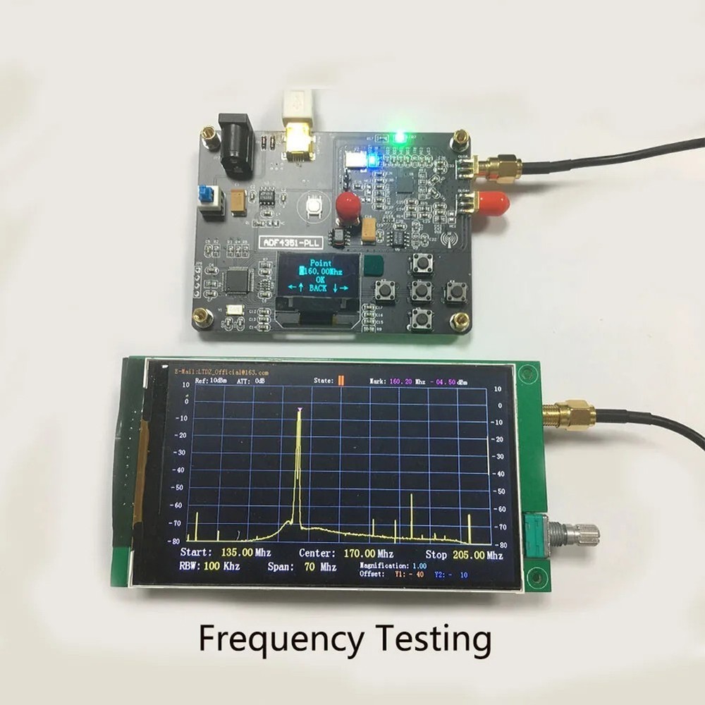 ADF4351 Sweep Frequency Generator with USB or Analog Serial Port Configuration