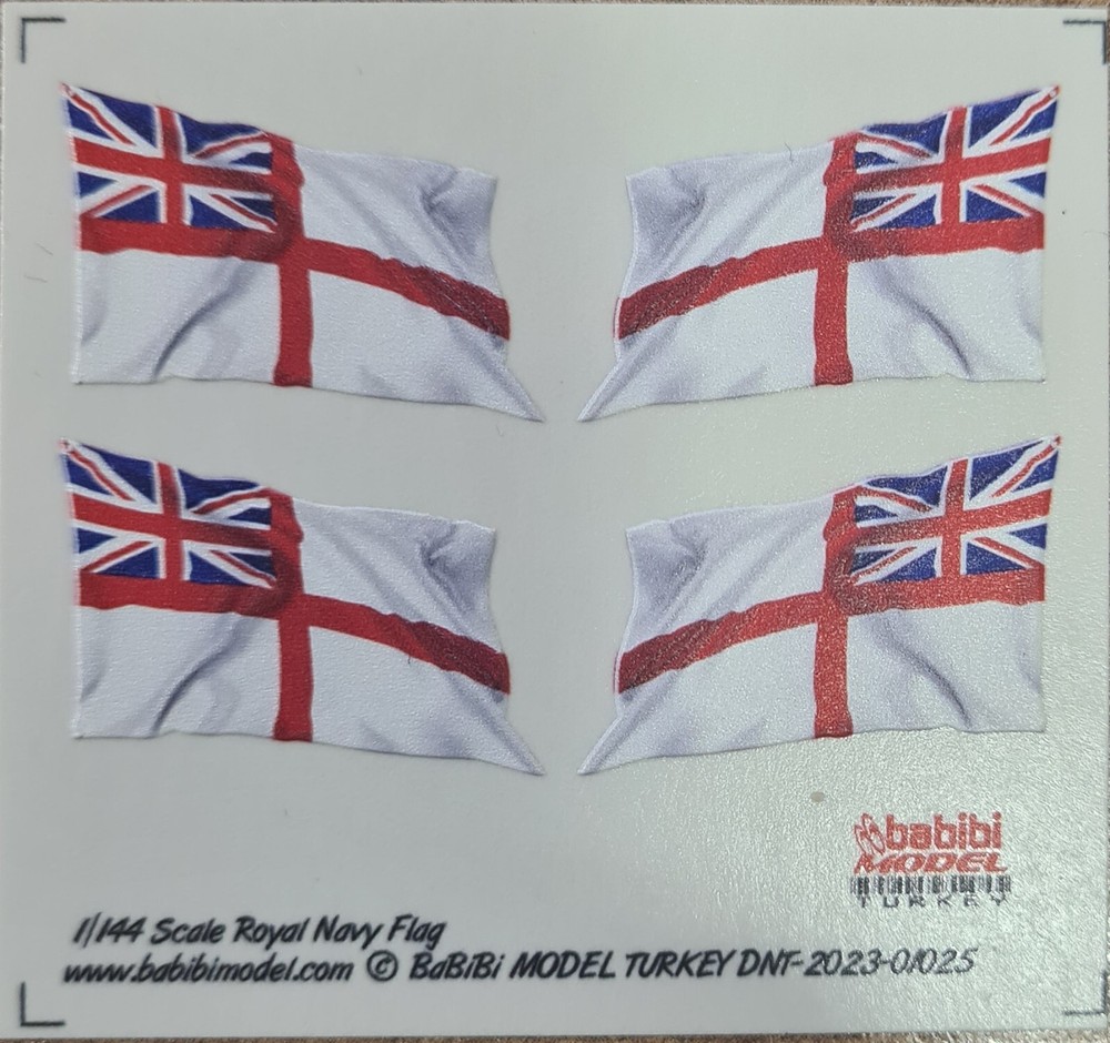 1/144 Royal Navy Flags 3D Decal Set from Babibi Models - DNT-01025 - 2 Flags!