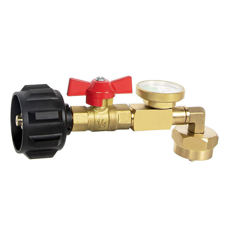 1Lb To 20Lb Tank Propane Refill Adapter Kit With Gauge And ON-Off Control Valve