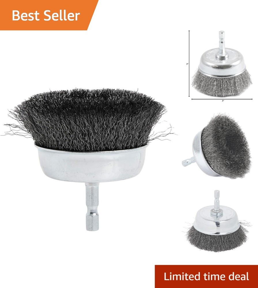 Versatile Fine Grit Wire Cup Brush - Removes Scale, Rust & Paint Efficiently