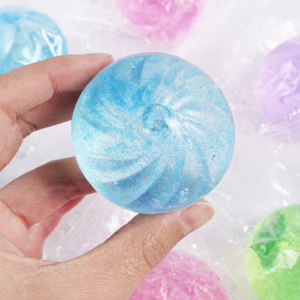 VIRAL Squishy BLUE Glitter Dumpling 2.5” Squishy Bun
