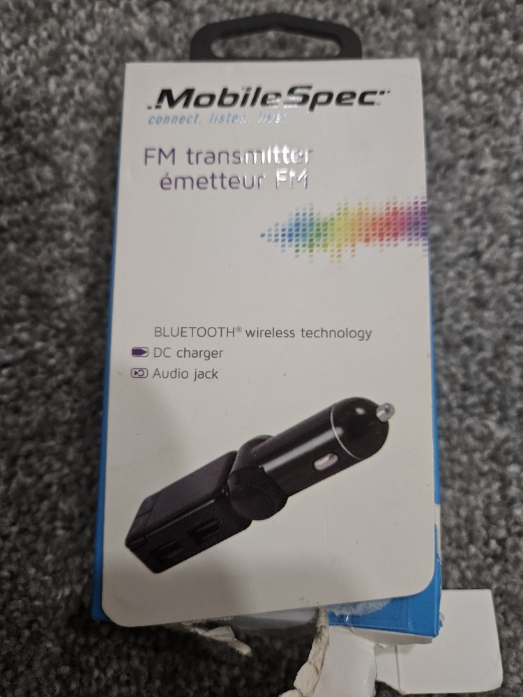 FM Transmitter MobileSpec With DC Charger And Audio Jack (Returned Items)