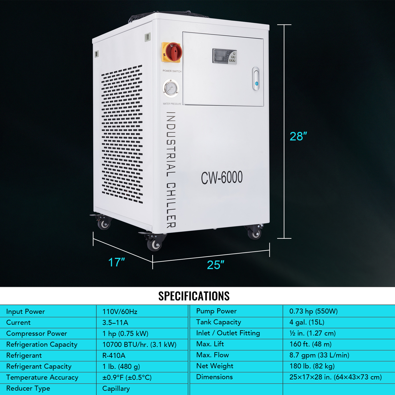 OMTech Water Chiller 6000 5202 5200 5000 3000 for CO2 Laser Engraver Cutter