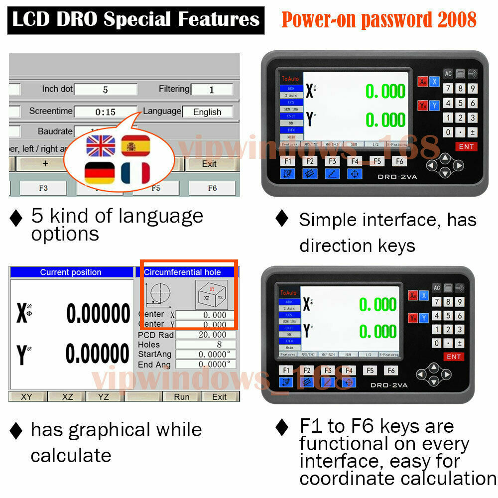 2/3/4/5Axis Digital Readout DRO TTL 5um Glass Linear Scale Encoder CNC Mill Lath