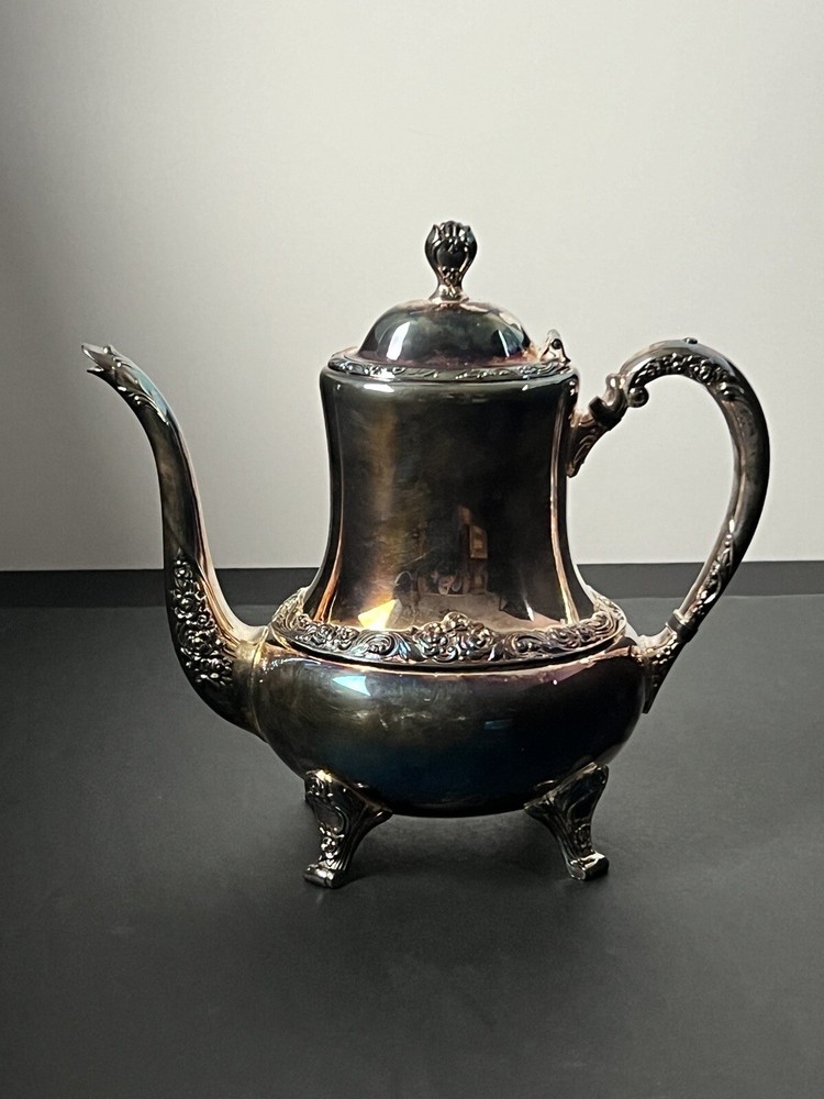 Vintage Oneida Community Silver-plate Tea Pot Ballad Community Rose Pattern