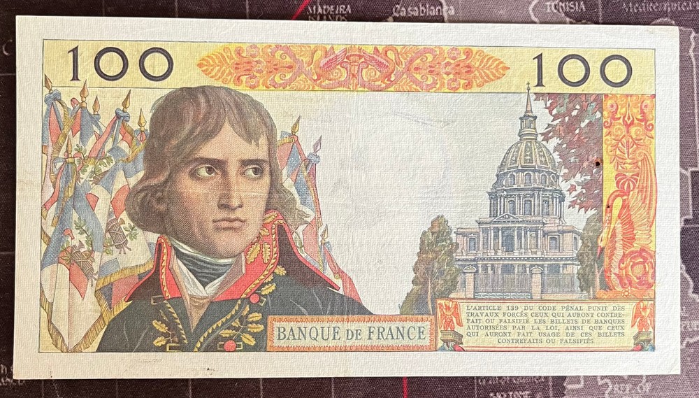 FRANCE 1960 100 NEW FRANC NOTE / BEAUTIFUL
