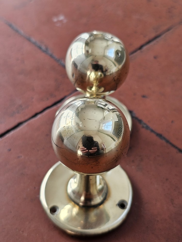Antique original brass door knobs