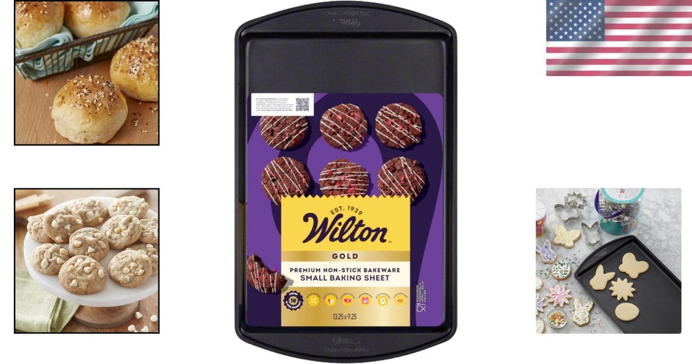 Gold Non-Stick Baking Sheet 13x9in - Safe, Warp-Resistant Bakeware