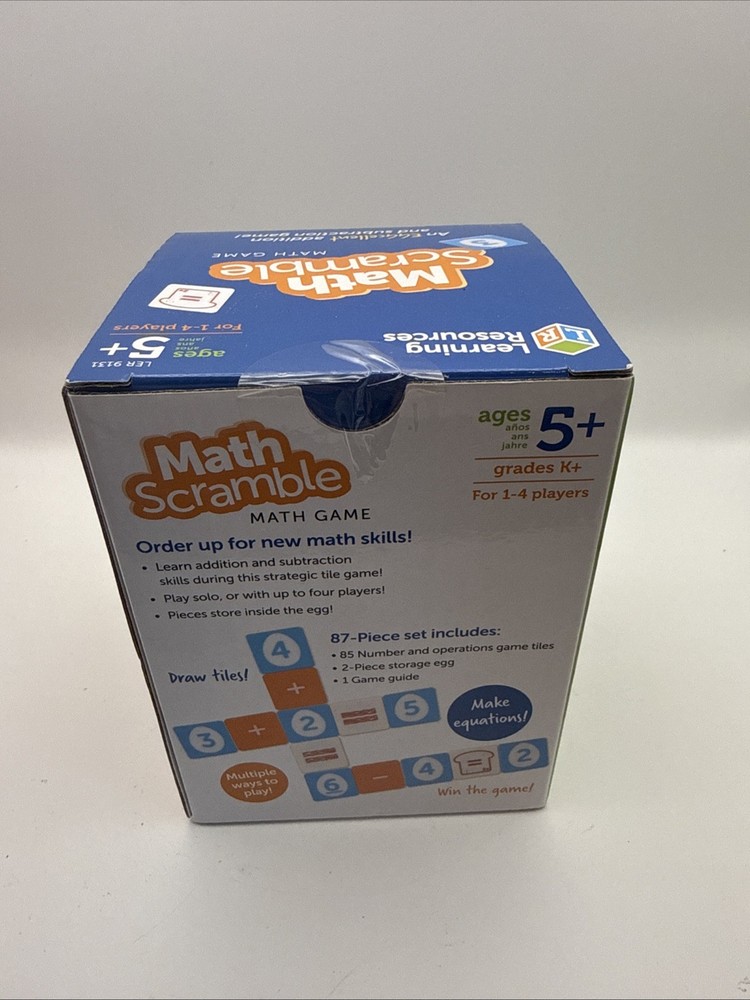Learning Resources Math Scramble Math Game Addition Subtraction Equations 5+