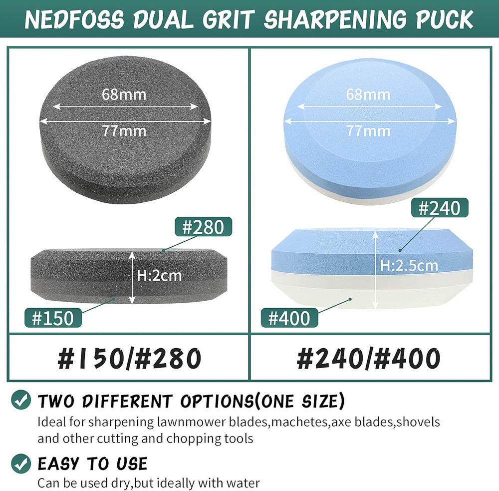 4 Axe Sharpener Tools with Sheath, Multipurpose Axe Sharpener Stone Axe Dual Gri