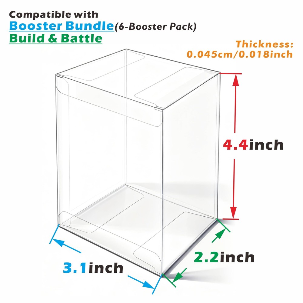 10PCS Plastic Protector Case For Booster Bundle/Build & Battle Foldable Clear...