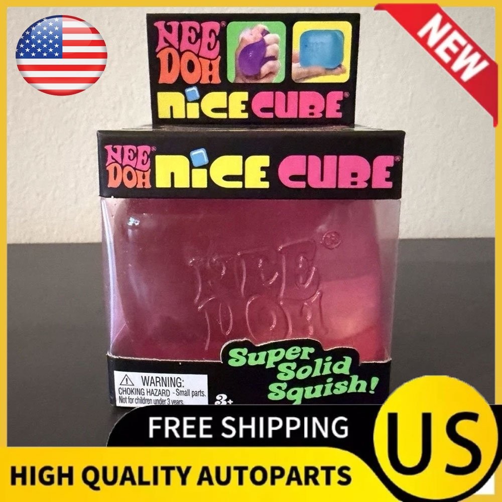 Nee Doh Nice Cube - Super Solid Squish! (Pink) - Brand New
