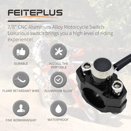 CNC Aluminum 7/8" Motorcycle Handlebar Control Horn Start Switch Button