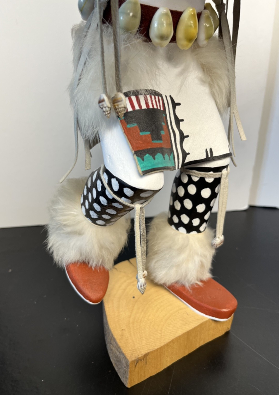 White Buffalo Dancer VNTG Native American 18.5" Kachina Doll, Signed by IMSB