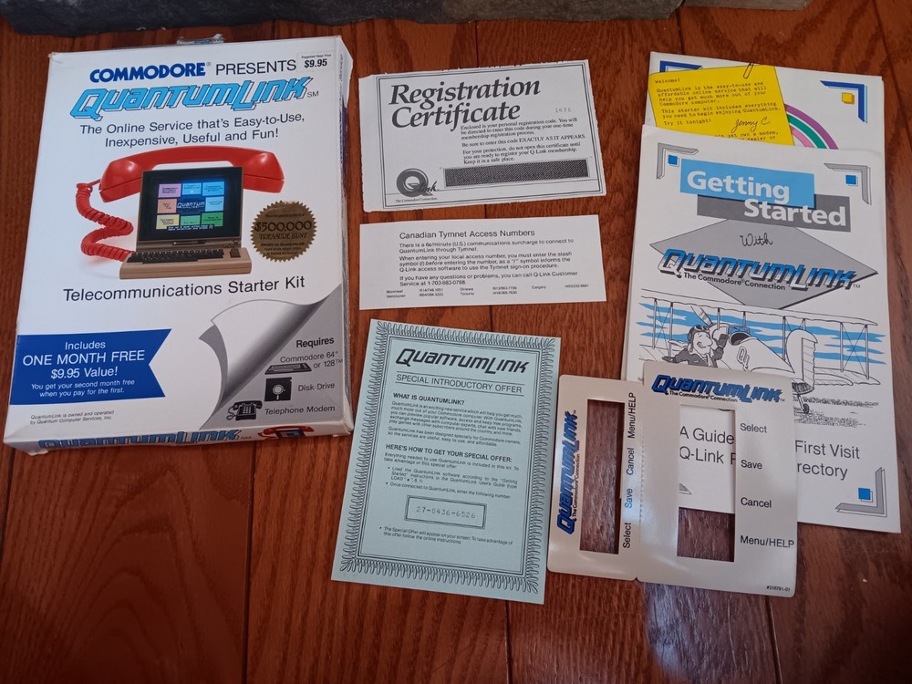 Commodore 64 Quantumlink Manuals Inserts Box Only NO SOFTWARE