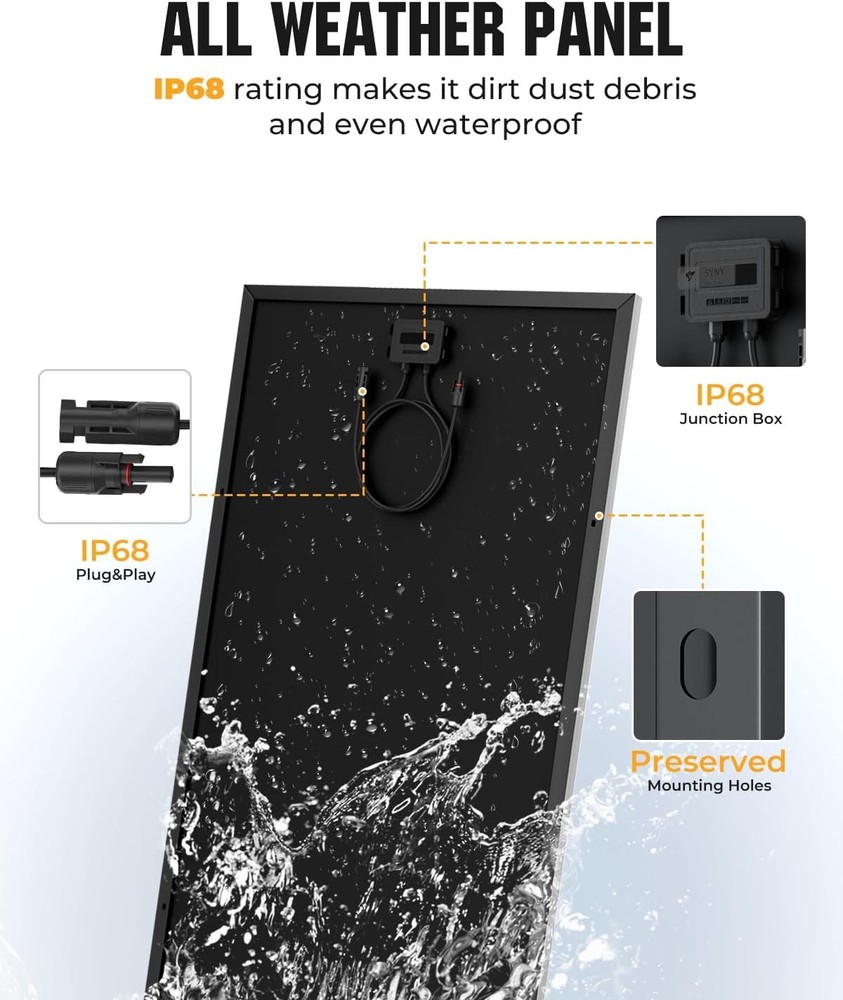 200W N Type Solar Panel 12V Monocrystalline