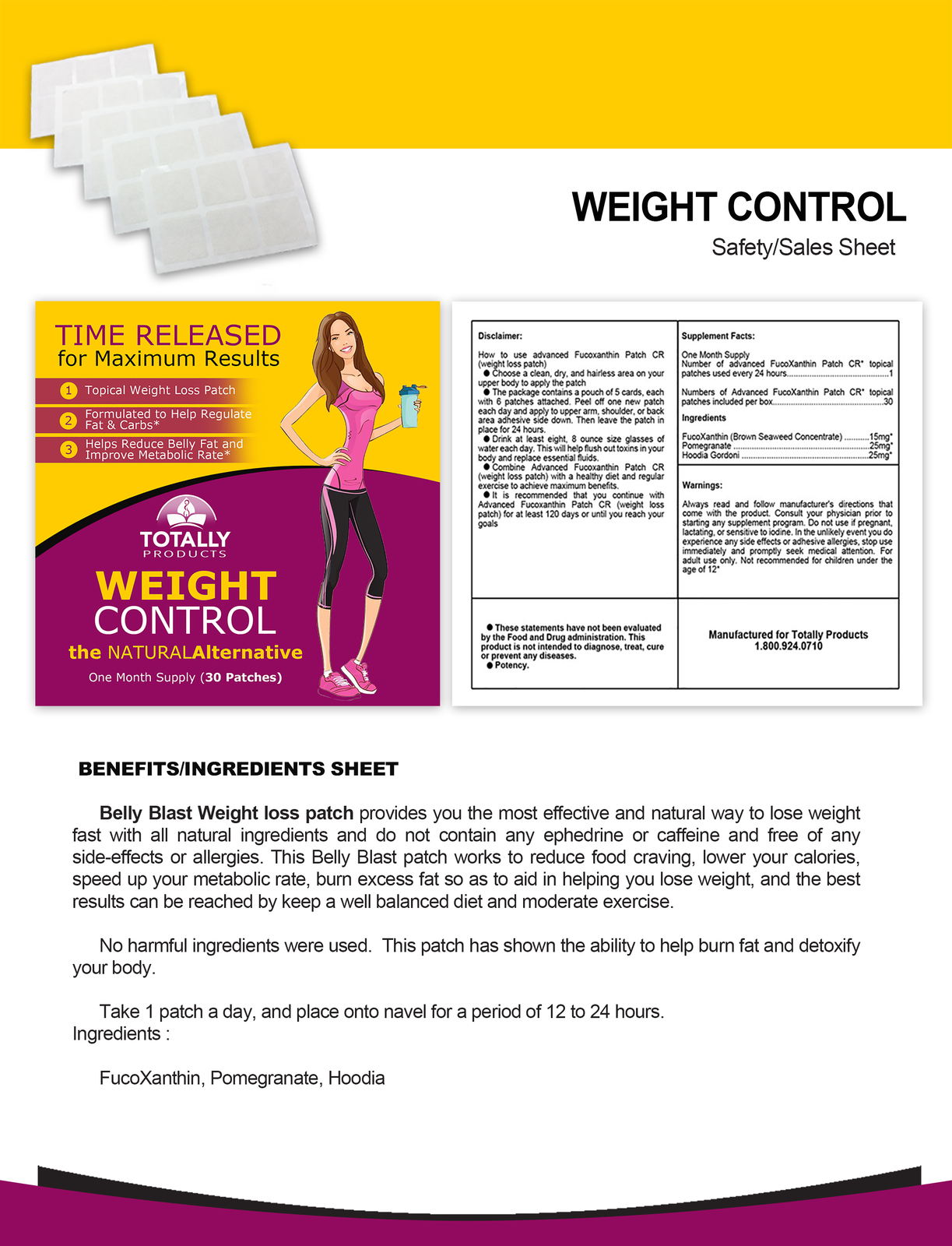Topical Weight Loss Patch Supports Belly Fat Burn Metabolism Booster 30 Patches