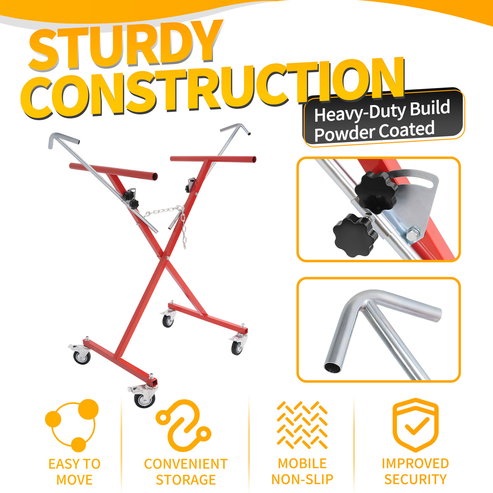 Adjustable Bumper Panel Stand Rack Holder Spraying Painting Repair W/Casters