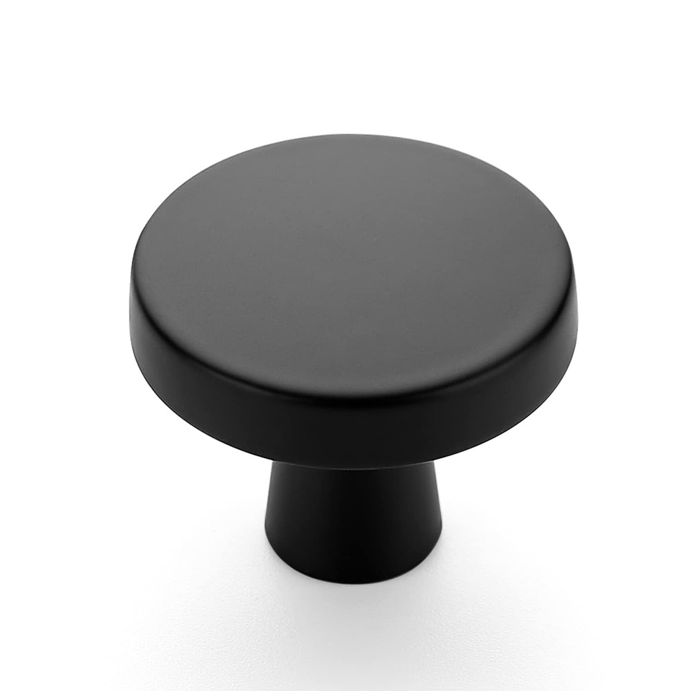 15 Pack Drawer Pulls 1-1/4 Inch Matte Black Kitchen Cabinet Knobs Solid Round...