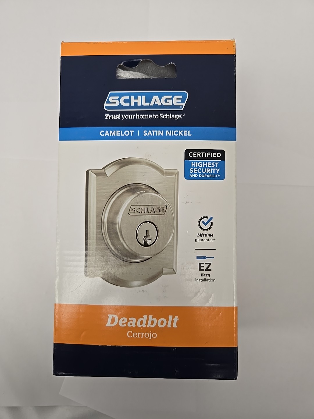 Schlage Satin Nickel Camelot Outside Deadbolt B60N G CAM 619 BLOWOUT SALE!!