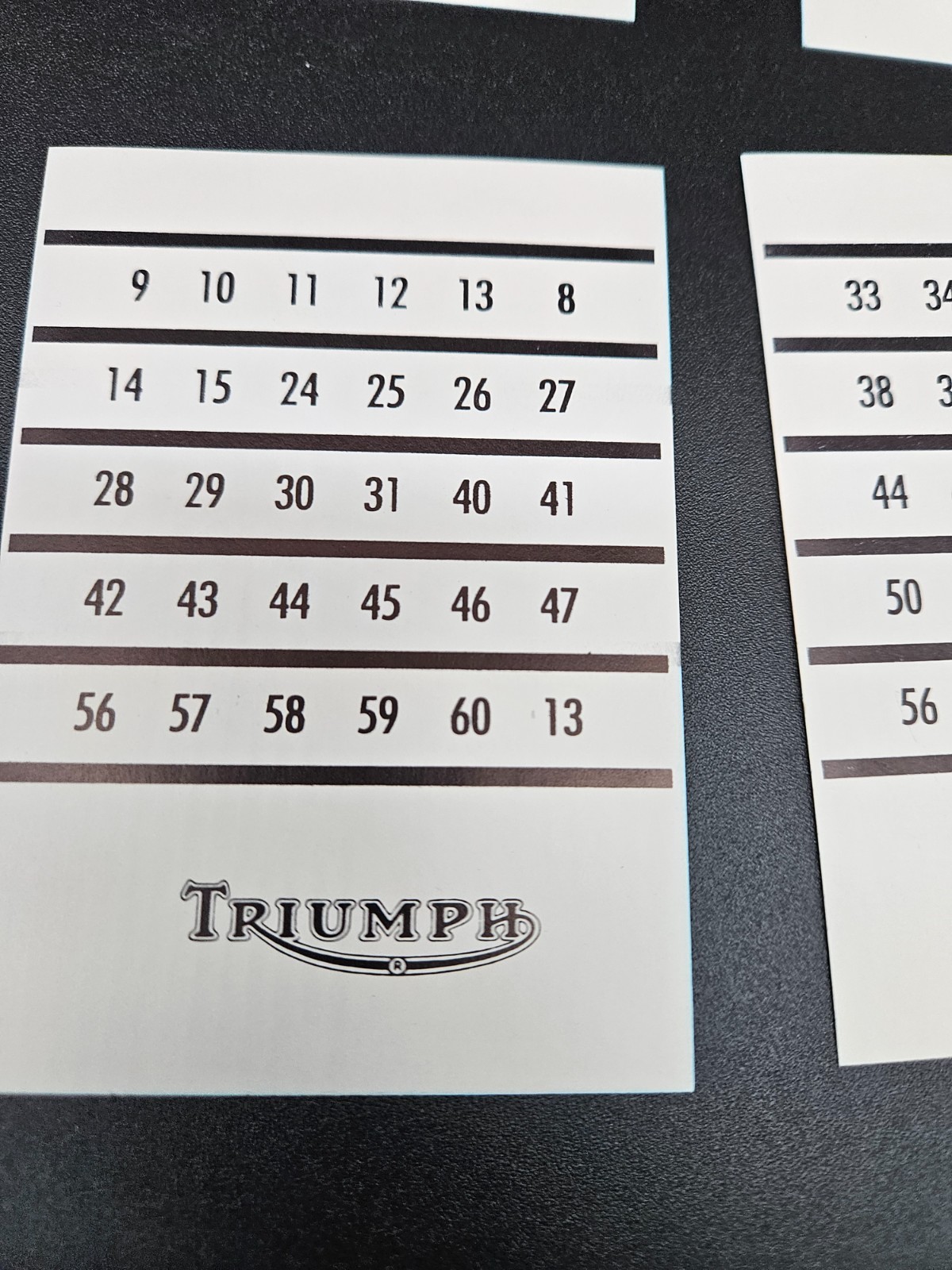 Triumph Motorcycle Magic Card Game Dealer Giveaway Set of 6 Cards