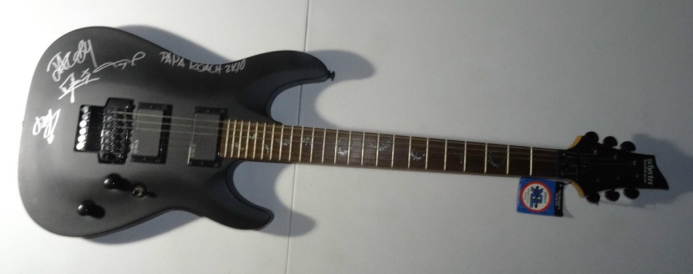 SIGNED PAPA ROACH AUTOGRAPHED SCHECTER GUITAR CERTIFIED AUTHENTIC JSA # XX02897