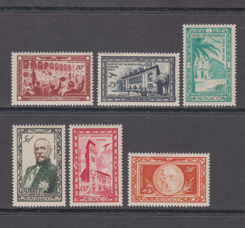 MONACO 1949 COMPLETE SET MINT NEVER HINGED MNH SCOTT C21-C26